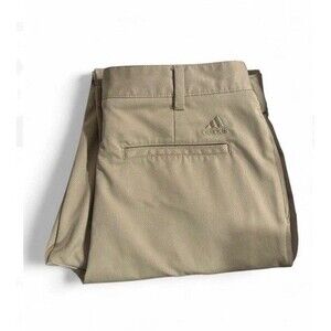 Adidas Men’s Performance Straight Leg Pants Khaki Size 34x30 Casual Regular Fit